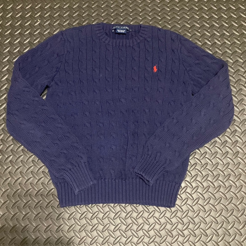 Ralph Lauren Navy Cable Knit Sweater